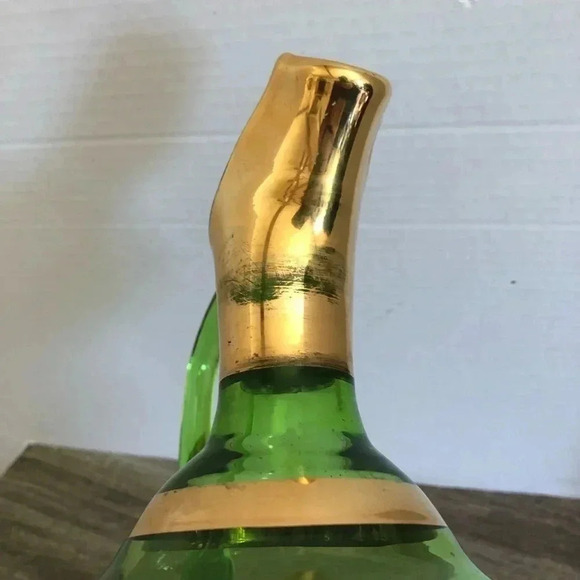 Vtg Green and Gold Jug - Picture 5 of 9